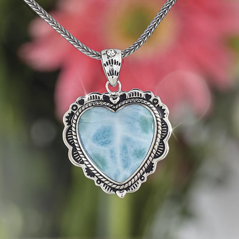 Larimar Heart Pendant